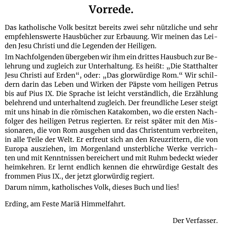 Die Statthalter Jesu Christi auf Erden. - Band XI.