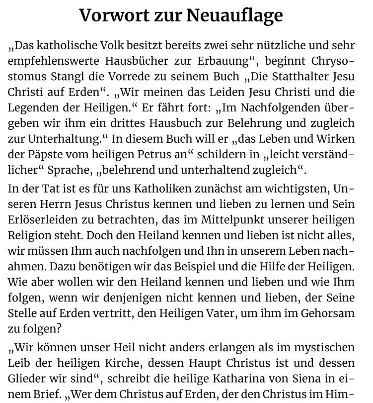 Die Statthalter Jesu Christi auf Erden. - Band XI.